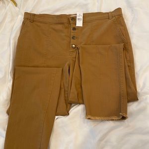 Womens Loft Tall Button-Up Pants